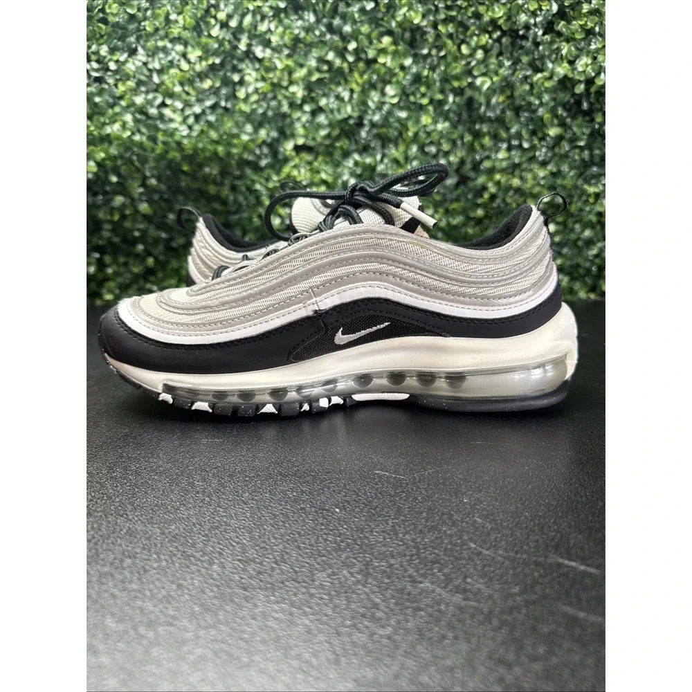 Nike Air Max 97 Sneakers Kids Size 5.5 Y Black Metallic Silver Shoes Youth